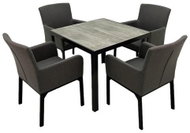 DOPPLER Garden furniture set BERGAMO TOMBOLO 4+1 anthracite, beige - Garden Furniture