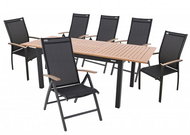DOPPLER Garden furniture set EXPERT Wood anthracite 4+2+1 - Garden Furniture