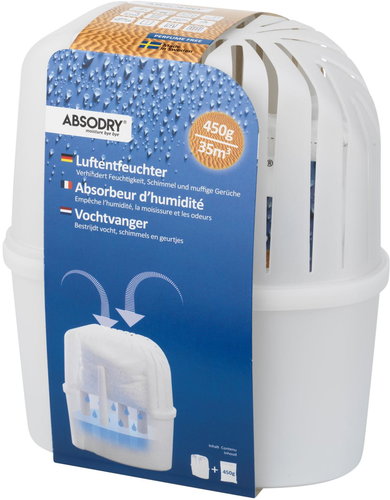 Absodry by Torrbollen Classic moisture absorber for rooms up to 35 m3, 450 g - Dehumidifier - Main image