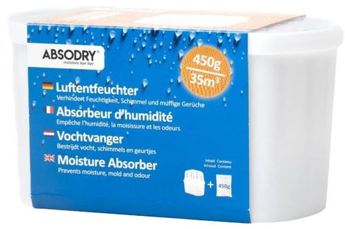 Absodry by Torrbollen Mini compact moisture absorber for rooms up to 35 m3, 450 g - Dehumidifier - Main image