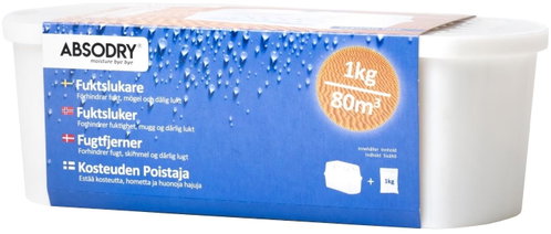 Absodry by Torrbollen BIG compact moisture absorber for rooms up to 80 m3, 1000 g - Dehumidifier - Main image