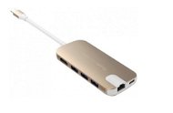 GMobi Multi-port USB-C, HDMI és Ethernet HUB - arany - USB Hub