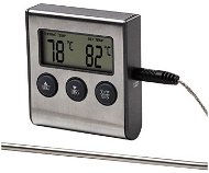 XAVAX Digitales Thermometer mit Zeitschaltuhr silber - Küchenthermometer
