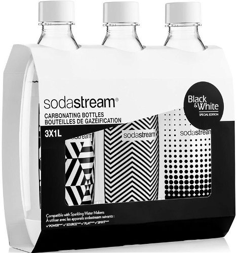 Bouteilles à gazéifier SodaStream Fuse, sans BPA, noir, 1 L, paq. 3