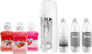 SodaStream Spirit White + fľaša + príchute JAHODA, ZÁHRADNÉ OVOCIE, MALINA - SodaStream