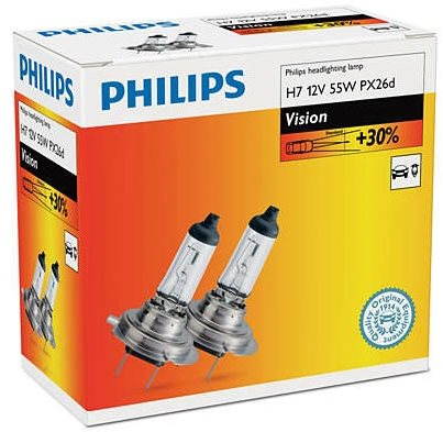 PHILIPS H7 Vision, 55W, foglalat PX26d, 2 db