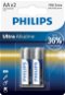 PhilipsL LR6E2B Packung mit 2 Batterien - Einwegbatterie