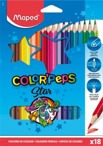 Maped Color'Peps Triangular Colored Pencils, Assorted Colors (96