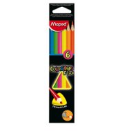 Crayon Maped Color Peps Fluo 6 colors threesided - Coloured Pencils