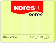 Sticky Notes KORES 100 x 75 mm, 100 leaves, yellow - Samolepicí bloček