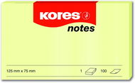 Sticky Notes KORES 125 x 75 mm, 100 leaves, yellow - Samolepicí bloček