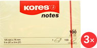 KORES 125 x 75 mm, 100 leaves, yellow - pack of 3 - Memo Pad