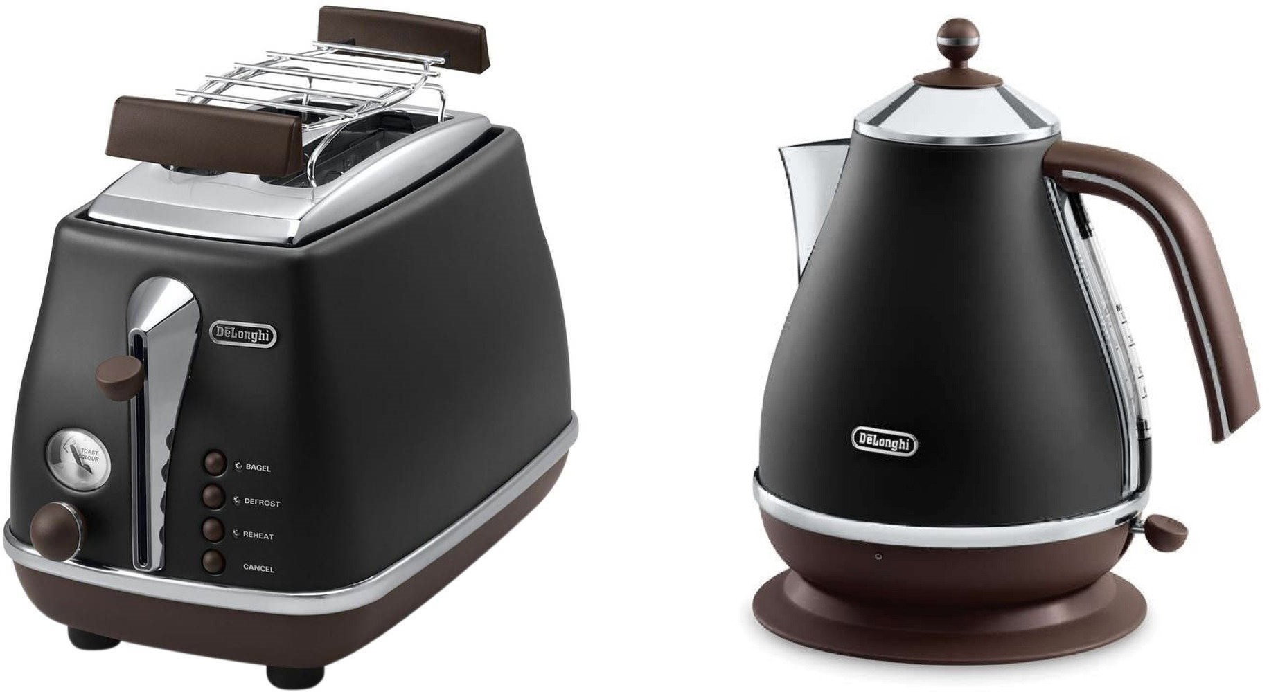 De'Longhi Icona Vintage Reggeliző kollekció - fekete (KBOV2001.BK & CTOV2103.BK)