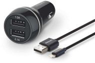 Philips Dual Car Charger 2x USB 3.1A s kabelem Lightning/ MFi, černá - Nabíječka do auta