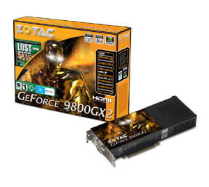 ZOTAC NVIDIA GeForce 9800GX2 - Graphics Card - Hauptbild