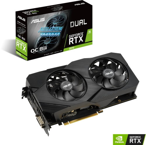 ASUS DUAL GeForce RTX 2070 EVO V2 O8G - Graphics Card - Main image