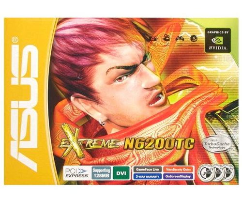 ASUS N6200TC128/T 16 (128) MB, NVIDIA GeForce PCX-6200TC PCIe x16 - Graphics Card - Main image