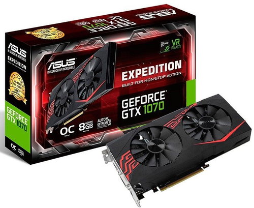 ASUS EXPEDITION GeForce GTX 1070 O8GB - Graphics Card - Main image