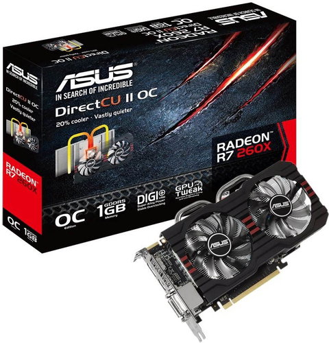 ASUS R7260X-DC2OC-1GD5 Main image ASUS R7260X-DC2OC-1GD5 - Graphics Card - Main image