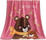 Ecarla Dětská deka mikroplyš 100 × 150 cm, medvěd, růžová - Deka
