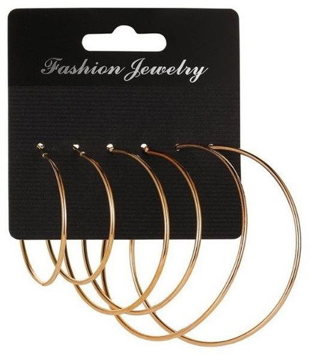 eCa K1511 Ladies earrings circles set of 3 pairs gold - Earrings - Main image