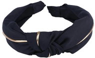 APT Satin headband with knot blue - Hairband