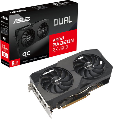 ASUS DUAL Radeon RX 7600 O8G - Videókártya - Fő fotó