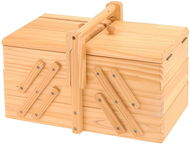 KM Dřevěný box na šicí potřeby - klasický s 5 přihrádkami - Box na šití