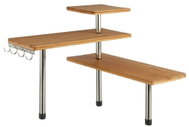 Secret de Gourmet Kitchen shelf, corner shelf, bamboo shelf - 3 levels, 4 hooks - Shelf