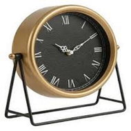 Edaxo Zlaté stolní hodiny na kovovém stojánku Kora, průměr 21 cm - Table Clock