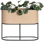 4Living Oválný kovový stojan na květiny, výška 40 cm, béžový - Flower Stand