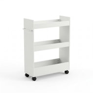 BOXIMO Úzký kuchyňský regál na kolečkách Movo, 60 × 79 × 22 cm, tři police - Shelving Unit