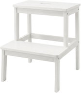 NUXIO Bambusová stolička se schůdkem Krok, výška 46 cm, bílá - Stool