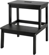 NUXIO Bambusová stolička se schůdkem Krok, výška 46 cm, černá - Stool