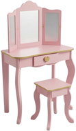 BOXIMO Dětský toaletní stolek Reia, se zrcadlem a židličkou v sadě, růž - Dressing Table