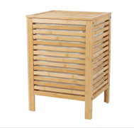 NUXIO Bambusový koš na prádlo s víkem a vyjímatelným pytlem Lund, 60 l - Laundry Basket