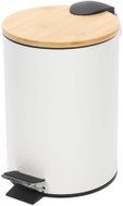 NUXIO Odpadkový koš do koupelny s bambusem Zetru, 3 l, bílý - Rubbish Bin