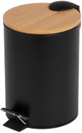 NUXIO Odpadkový koš do koupelny s bambusem Zetru, 3 l, černý - Rubbish Bin