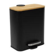 NUXIO Úzký odpadkový koš do koupelny s bambusem Zetru, 5 l - Rubbish Bin