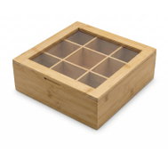 AROMELIO Bambusová krabička na čaj Nove, 9 přihrádek - Tea Storage Box