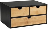 BOXIMO Bambusový organizér na stůl Hego, 16 cm, 3 zásuvkový s zásuvkami - Storage Box