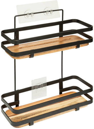 5five Simply Smart Polička do sprchy Blackacia, bez vrtání, 25,5 × 15,5 × 30 cm - Bathroom Shelf - Main image