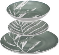 Secret de Gourmet Jídelní souprava s listovým vzorem, 18 prvků, zelená barva - Dish Set