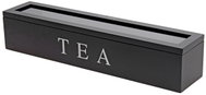 EH Excellent Houseware Krabička na čaj se 6 přihrádkami, černá - Tea Storage Box