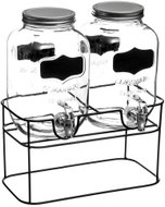 Secret de Gourmet Nádoba na limonádu na stojanu s kohoutkem, skleněná, 4 l × 2 kusy v balení - Drinks Dispenser