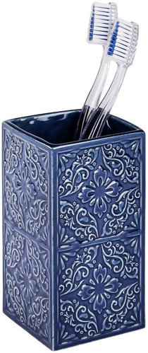 Wenko Ordoba Dark Blue Toothbrush Tumbler - Toothbrush Holder Cup - Main image