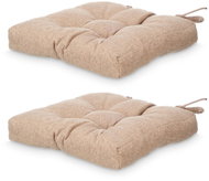 Giftdecor Quilted Chair Cushions with Ties, 40 × 40cm, Brown - Chair Cushion