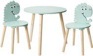 Home Styling Collection Children's Wooden Table with 2 Chairs, Dinosaur Theme, H 50cm - Children's Furniture