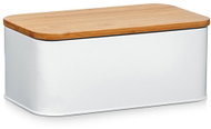 Zeller Bread Bin in White with Chopping Board, 31 × 18 × 13cm - Breadbox