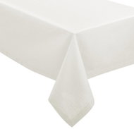 Atmosphera White Cotton Tablecloth with Elegant Hem, 140 × 240cm - Tablecloth